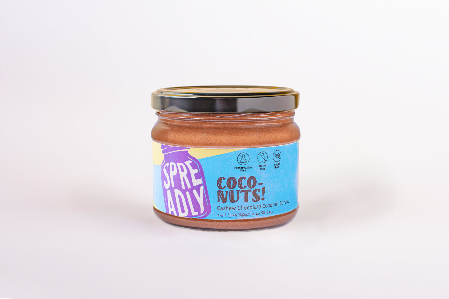 Healthy Chocolate Spread Rich in ry Roasted Cashews, with dairy free dark chocolate and coconut shreds ! FREE OF PRESERVATIVES, OIL AND DAIRY.