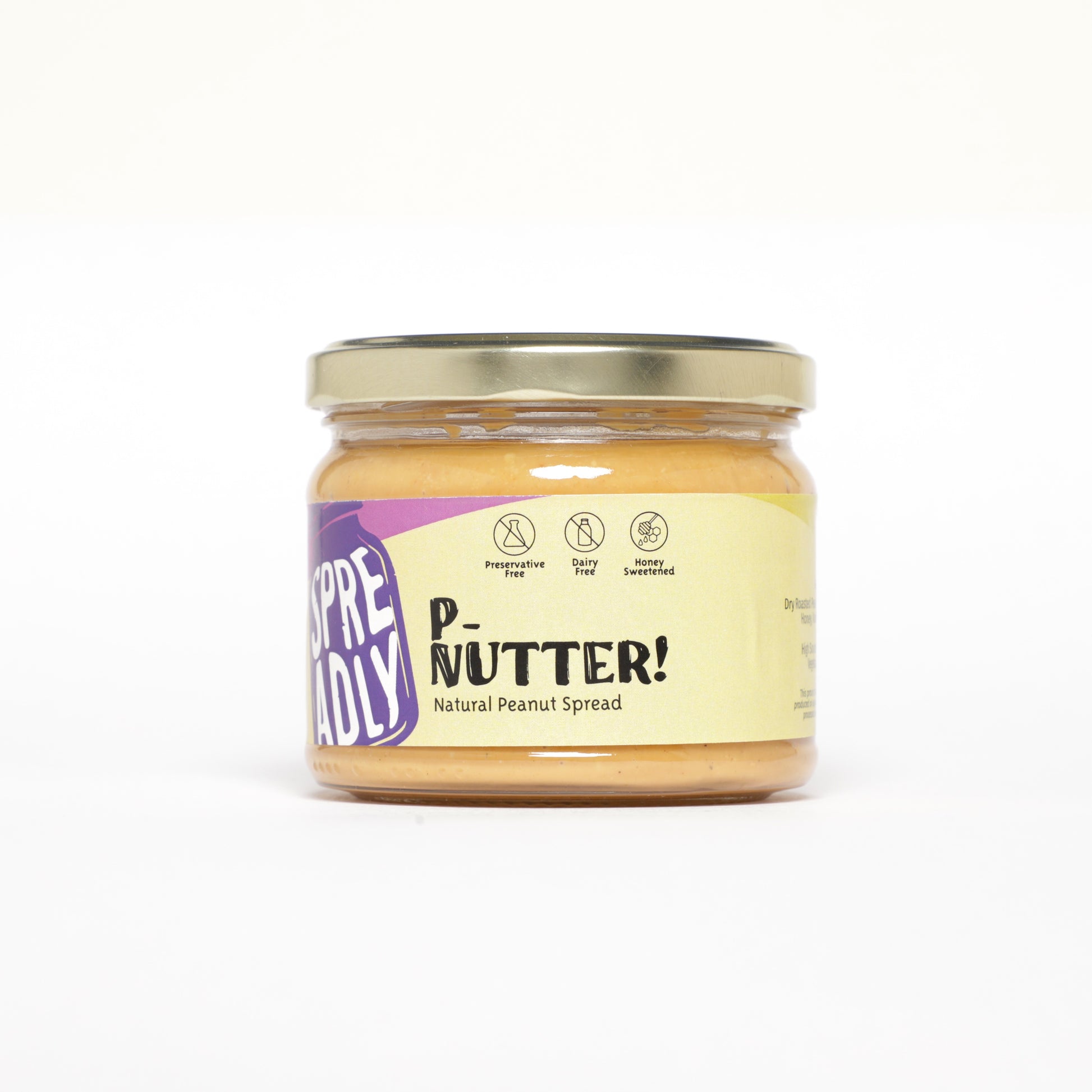 Natural Peanut Spread Made from Natural Ingredients and Sweetened with Honey . No preservatives - No sugar and no palm oil
