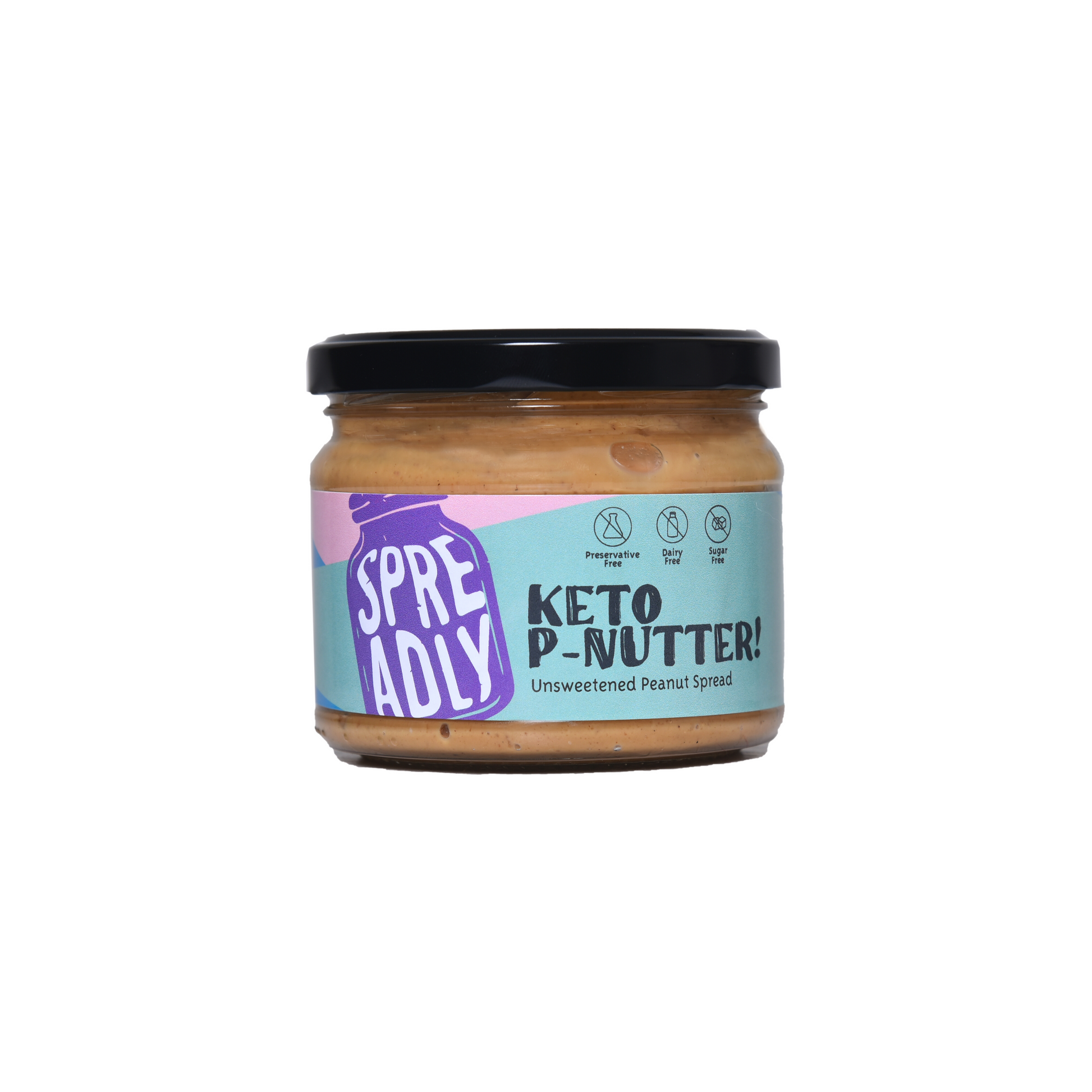 KETO PEANUT BUTTER RICH WITH DRY ROASTED PEANUTS - DAIRY FREE - PRESERVATIVE FREE - SUGAR FREE