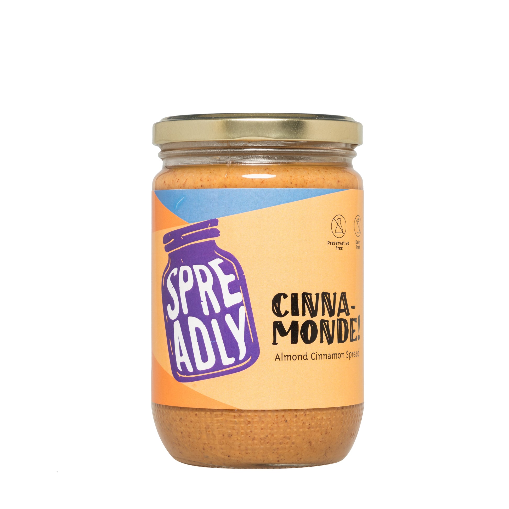 Natural Almond Cinnamon Spread Made of Natural Ingredients, Free of Preservatives and Sweetened with Honey